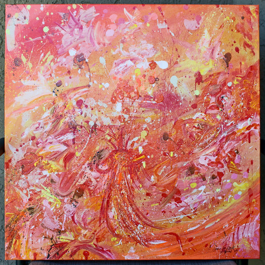 'Festival' Original Abstract Acrylic Painting 20x20in